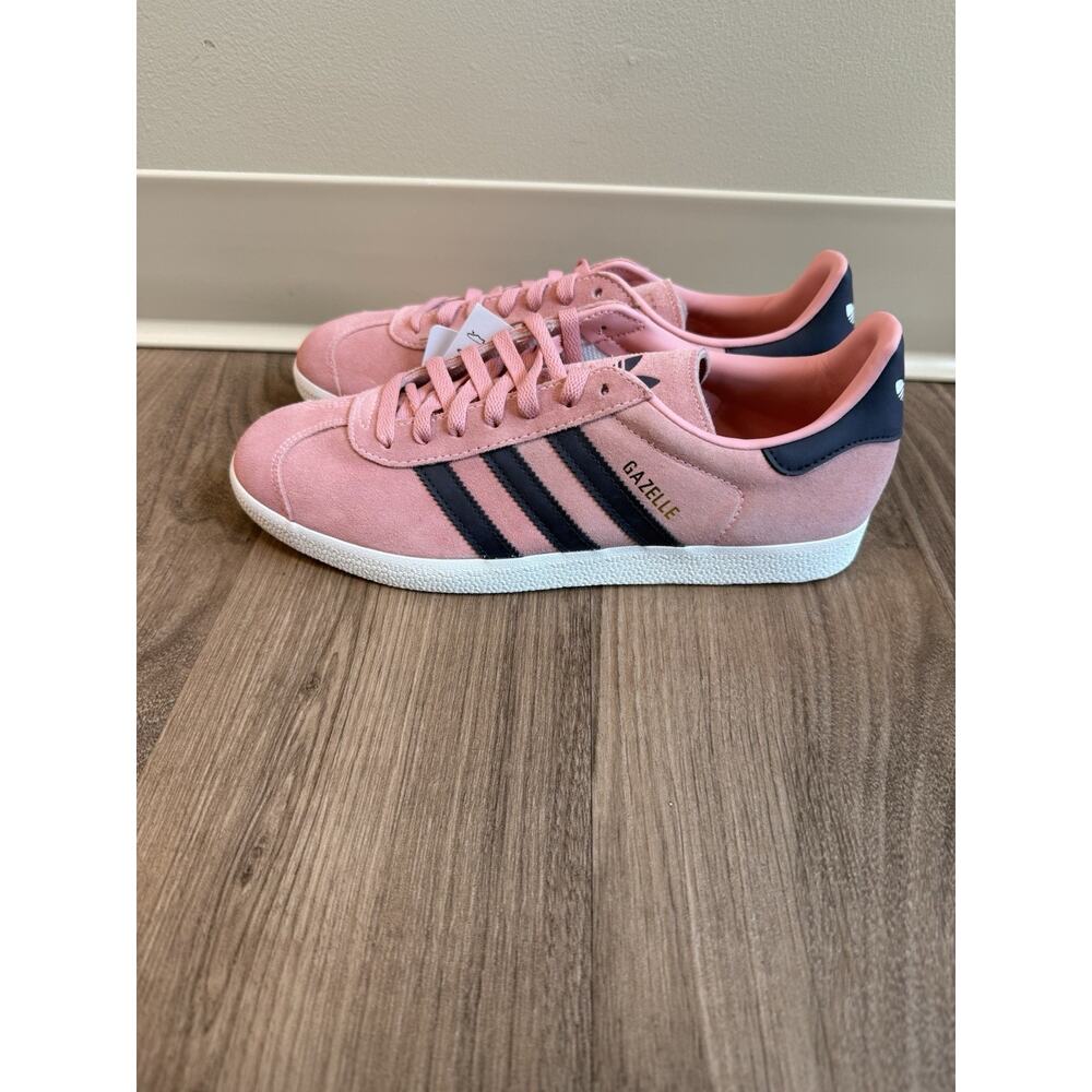 Adidas Gazelle Pink Suede Sneakers Mens 9 Womens 10.5 Retro Stripes - New No Box